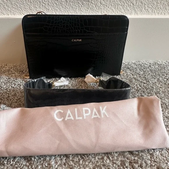 Calpak Black Croc-Embossed Wallet - Picture 4 of 6